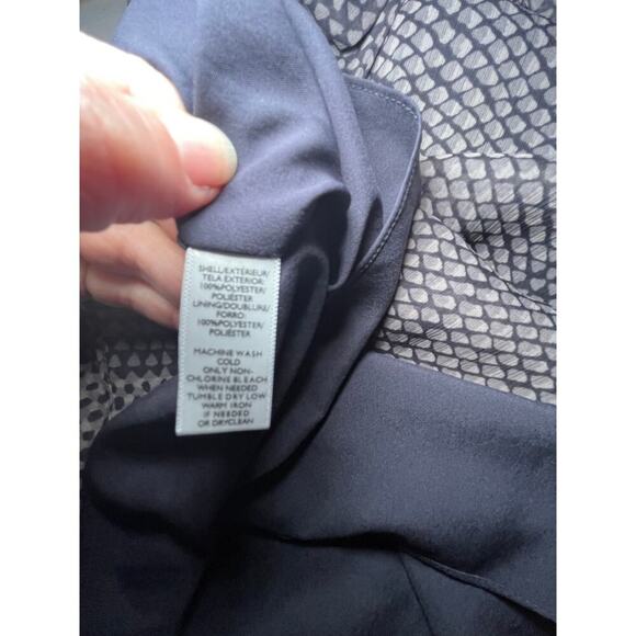 Loft Petite Dress Small Gray Black Dot‎ Print Belted V Neck Long Sleeve Work - Picture 10 of 12